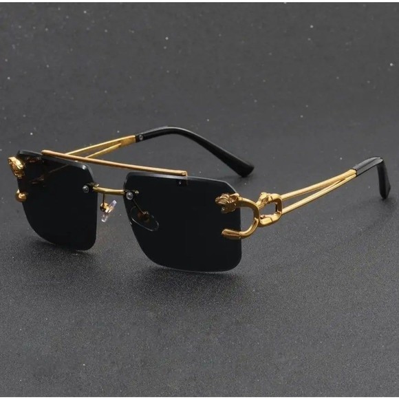 UV400 Retro Rimless Sunglasses For Men Steampunk Outdoor Cycling Sunglasses - Picture 1 of 8